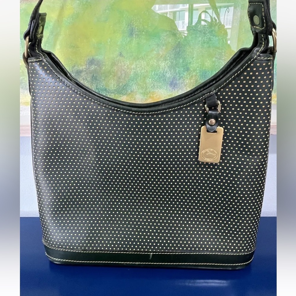 Dooney & Bourke Cabrio Leather Tranquility Green Hobo Purse Shoulder Bag Vintage